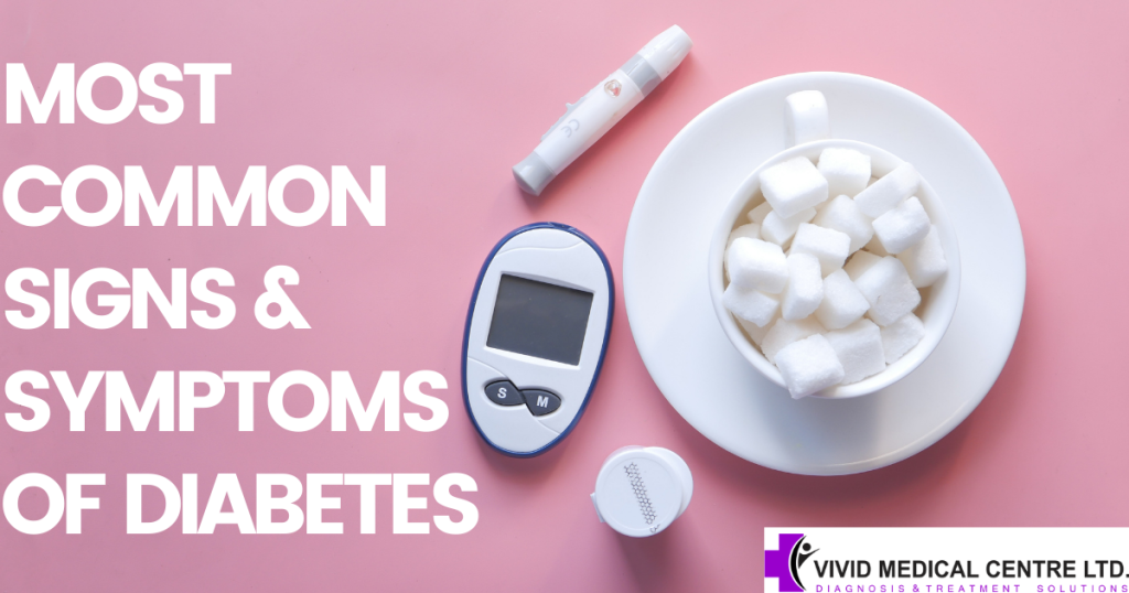 Most common signs and symptoms of diabetes